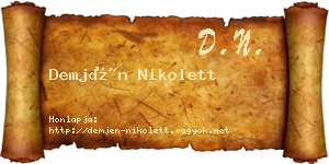 Demjén Nikolett névjegykártya